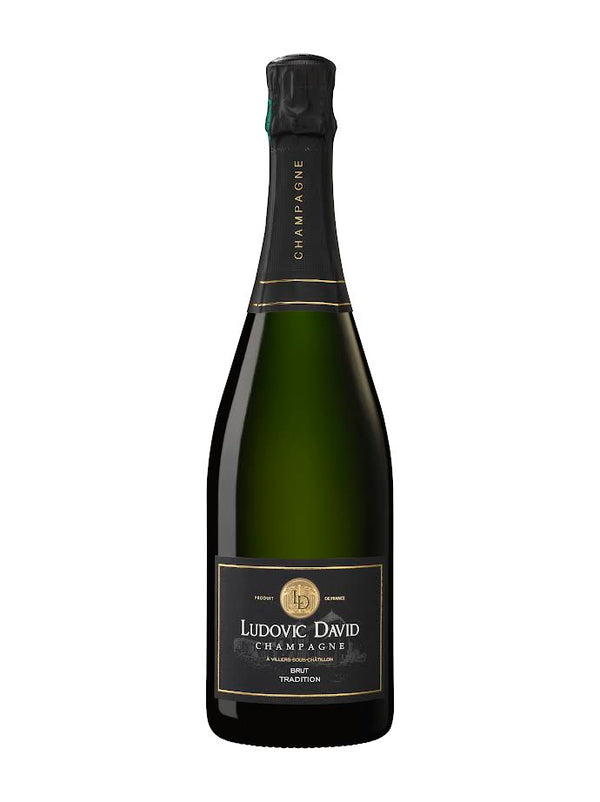 Ludovic David Brut Tradition fles, donker etiket, 75 CL, groene fles