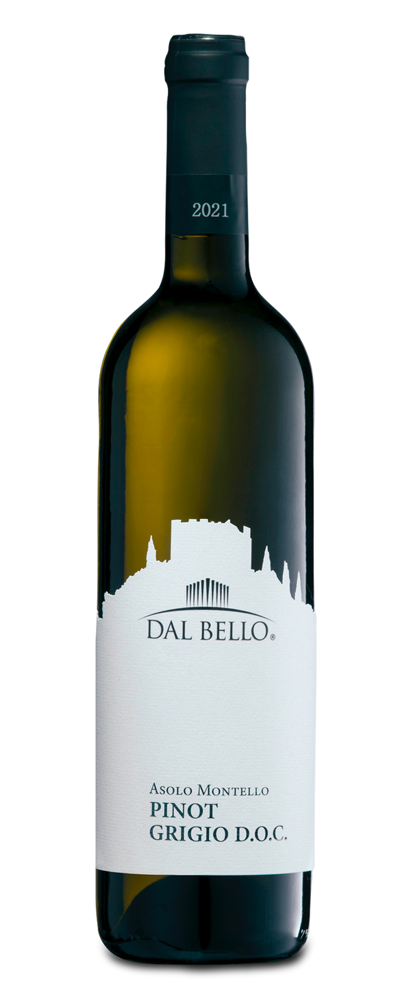 Pinot Grigio DOC Asolo Montello 75 CL fles met wit etiket en zwarte dop